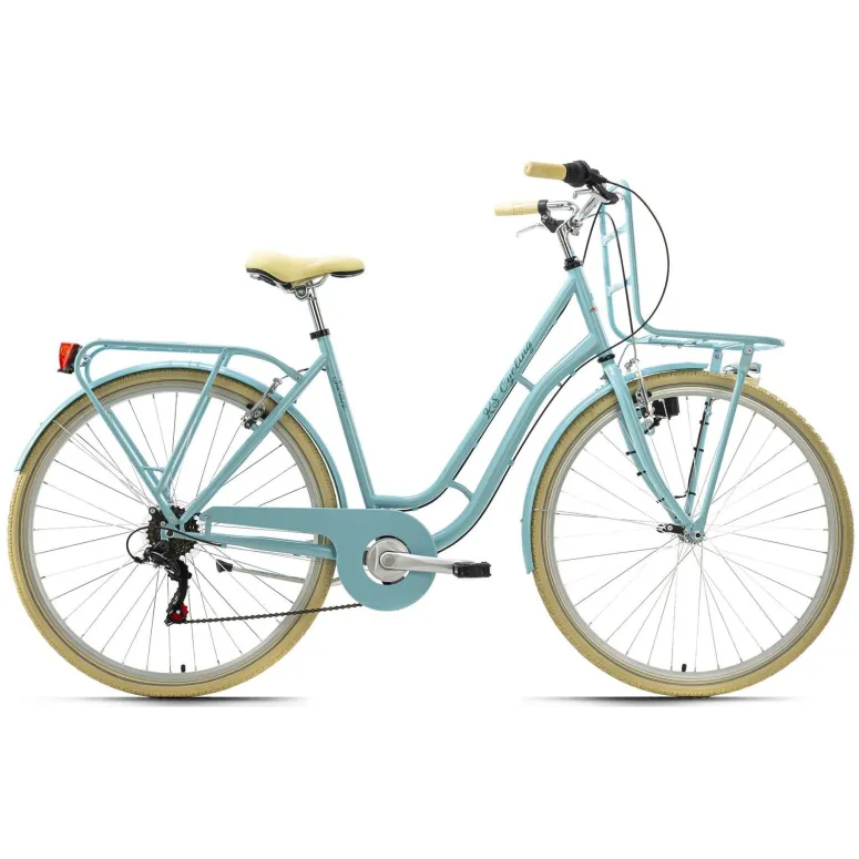 Rower Miejski Damski 28 Revo 6 Biegów Bagażniki Błotniki Światła Dzwonek