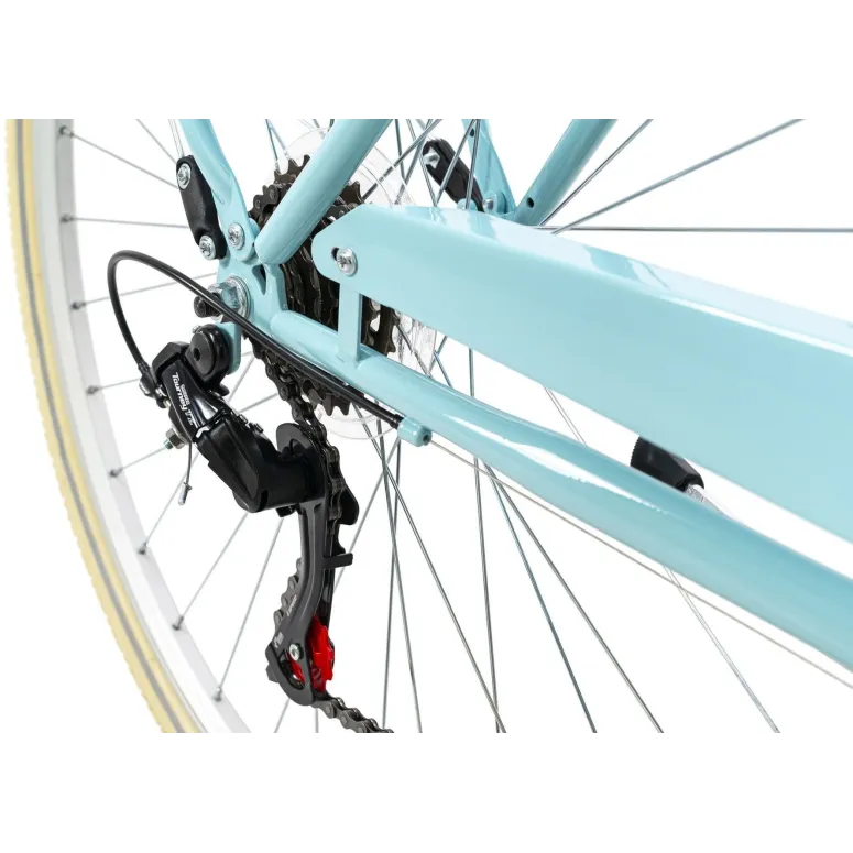 Rower Miejski Damski 28 Revo 6 Biegów Bagażniki Błotniki Światła Dzwonek