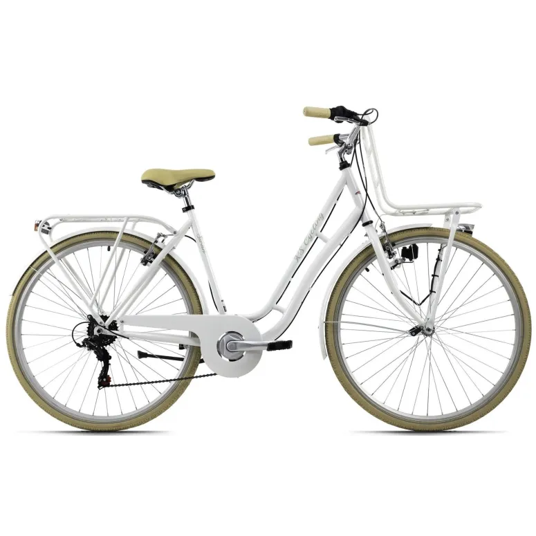 Rower Miejski Damski 28 Retro 6 Biegów Revo Błotniki Bagaż Światła Dzwonek