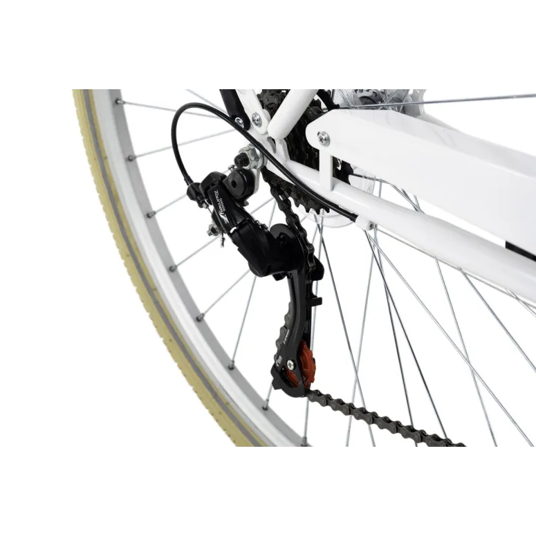 Rower Miejski Damski 28 Retro 6 Biegów Revo Błotniki Bagaż Światła Dzwonek