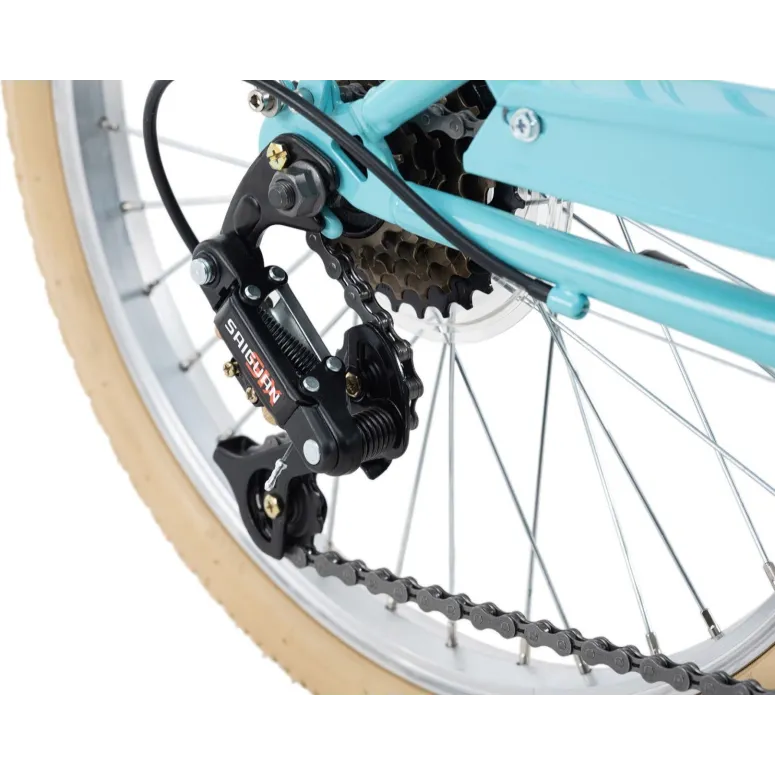 Rower Dziecięcy 20 Oświetlenie Błotniki 6 Biegów Bagażnik Dzwonek Stopka