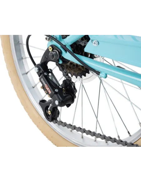 Rower Dziecięcy 20 Oświetlenie Błotniki 6 Biegów Bagażnik Dzwonek Stopka