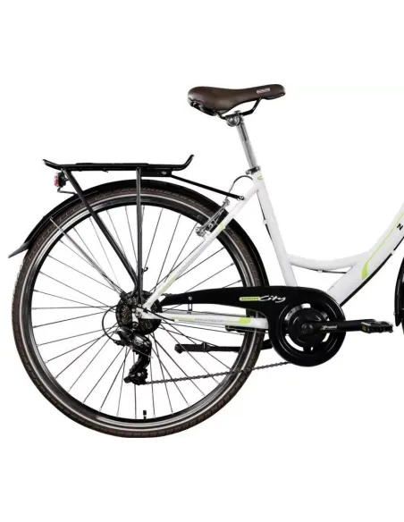 Rower Miejski Damski 28 Revo Koszyk Dzwonek Oświetlenie Bagażnik Stopka