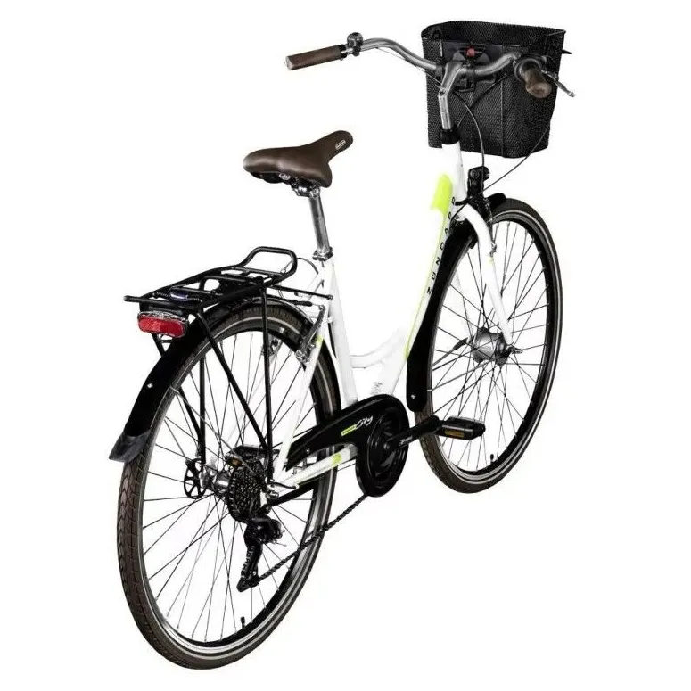 Rower Miejski Damski 28 Revo Koszyk Dzwonek Oświetlenie Bagażnik Stopka