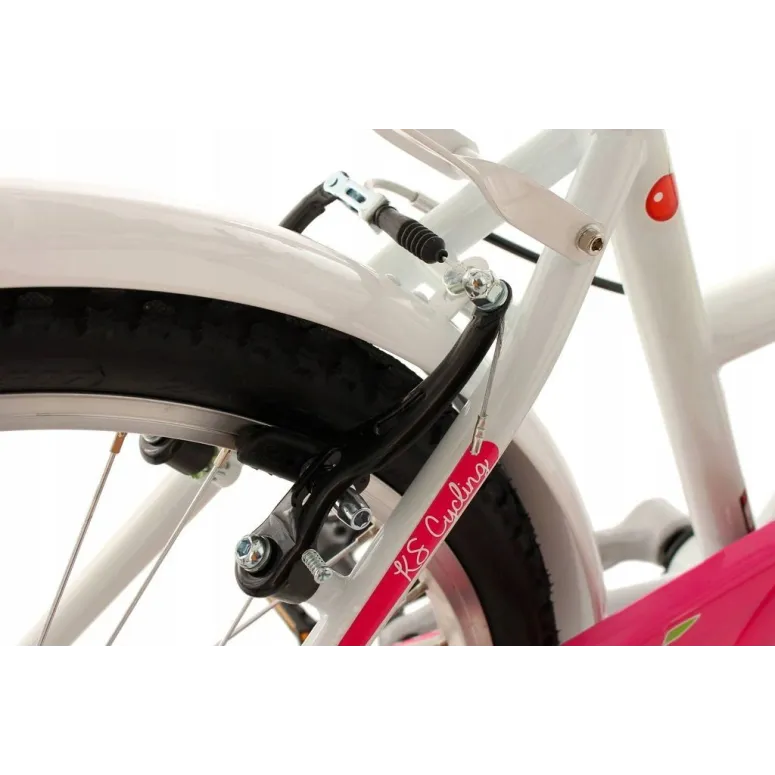 Rower Dziecięcy 24 Dziewczęcy 6 Biegów Stalowy Bagażnik Oświetlenie Dzwonek