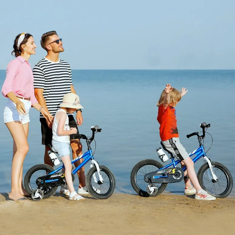 Rowerek Dziecięcy 14 Stalowy Kontra Boczne Kółka Błotniki Dzwonek Odblaski