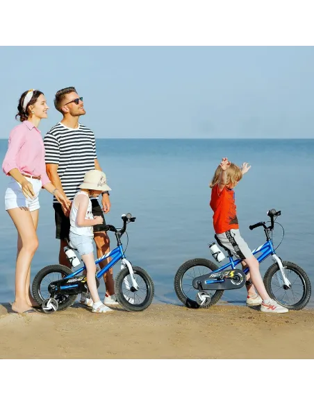 Rowerek Dziecięcy 14 Stalowy Kontra Boczne Kółka Błotniki Dzwonek Odblaski