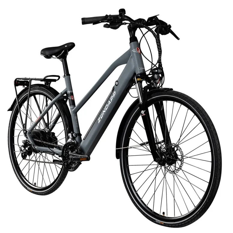 Elektryczny Rower Trekkingowy 28 Tarcze Amortyzator 21 biegi Bagażnik 250W