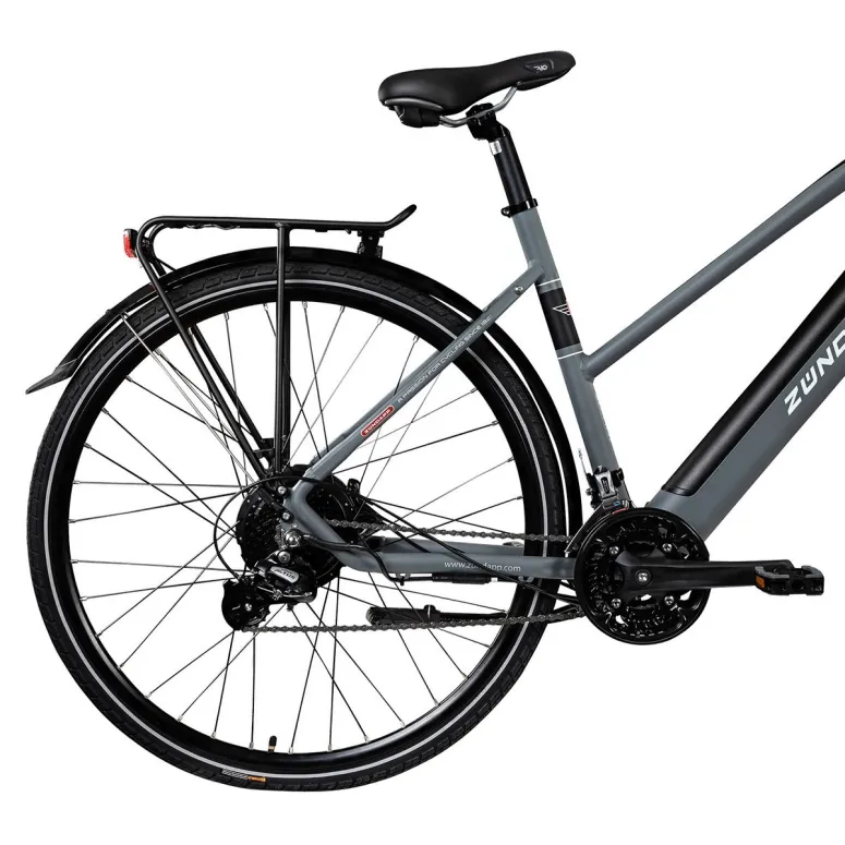 Elektryczny Rower Trekkingowy 28 Tarcze Amortyzator 21 biegi Bagażnik 250W