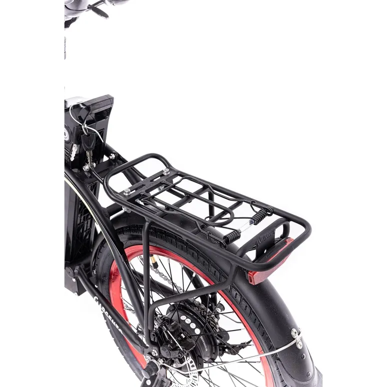 Elektryczny Rower Miejski 20 Tarcze Składak 7 bieg 250W Bagażnik 10.4Ah