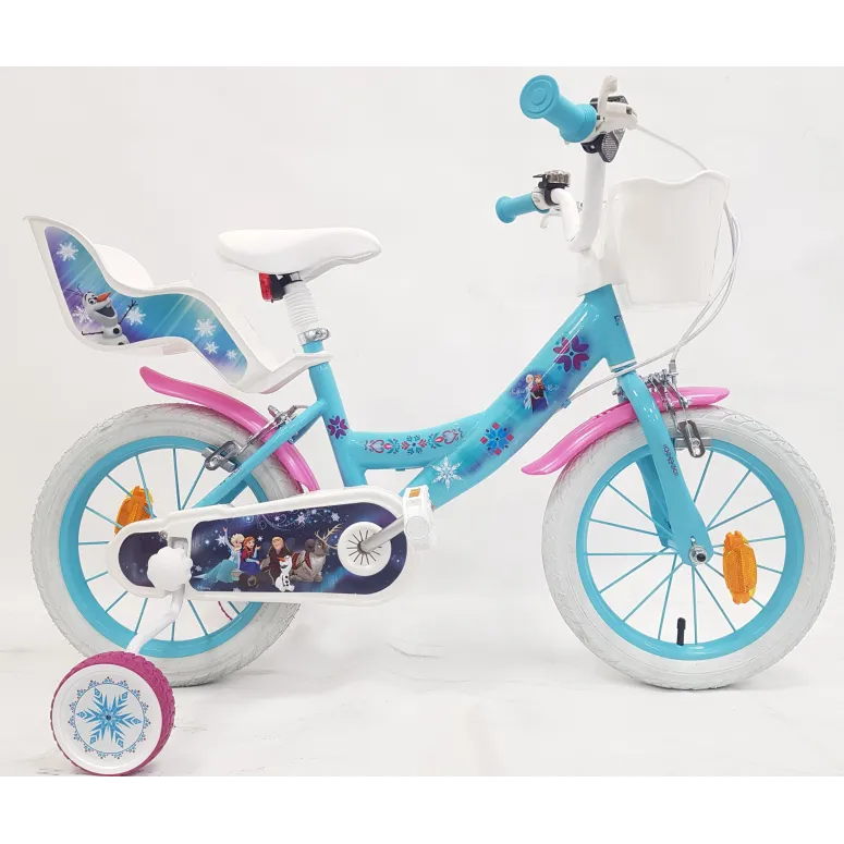 Rowerek Dziecięcy Dziewczęcy 14 Stalowy Bagaż Dzwonek Kółka Boczne Odblaski