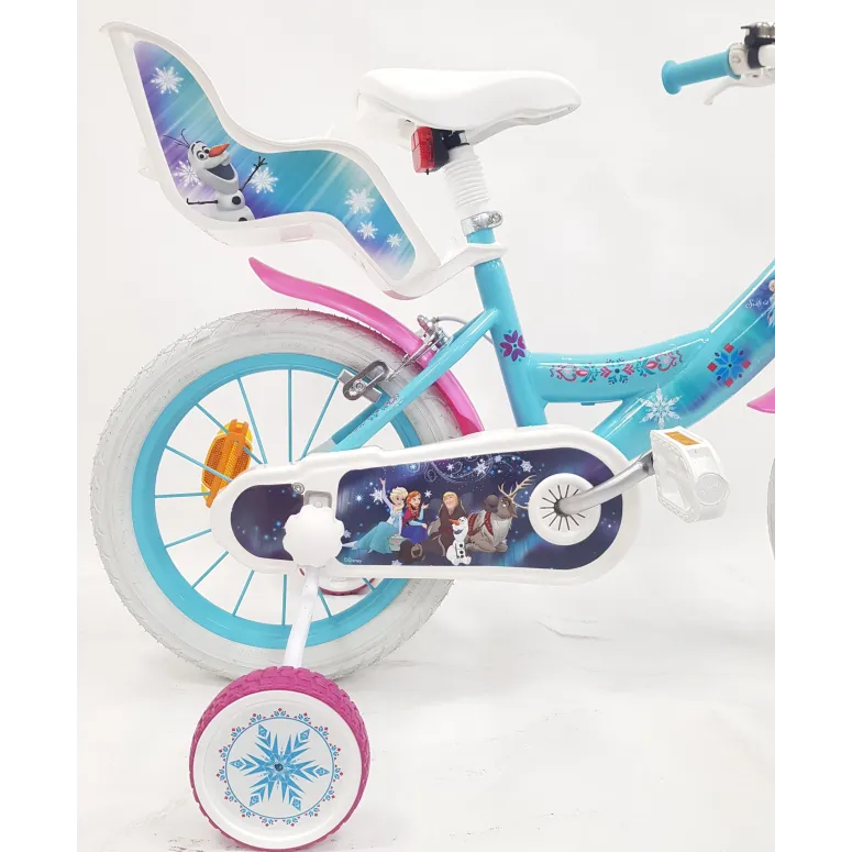 Rowerek Dziecięcy Dziewczęcy 14 Stalowy Bagaż Dzwonek Kółka Boczne Odblaski