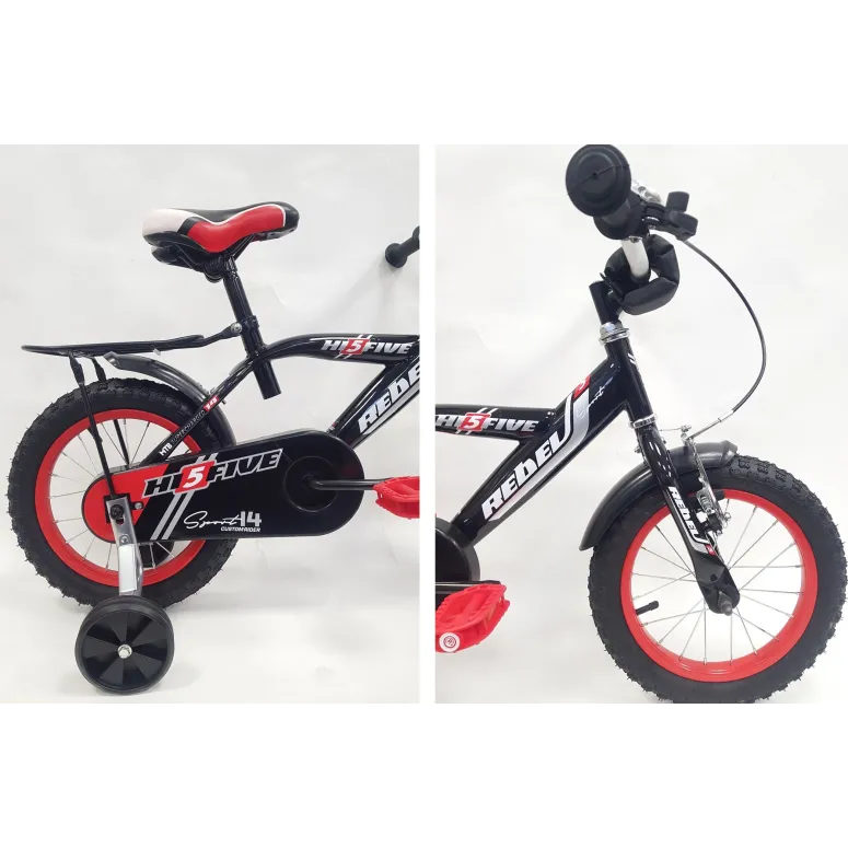 Dziecięcy Rowerek Chłopięcy 14 Trójkołowy Bagażnik Błotniki V-brake Lekki