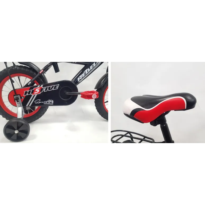Dziecięcy Rowerek Chłopięcy 14 Trójkołowy Bagażnik Błotniki V-brake Lekki