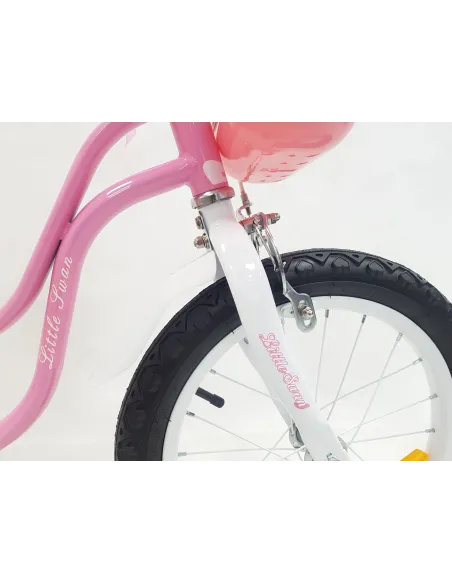 Rowerek Dziecięcy 16 Dziewczęcy Odblaski Stal Boczne Kółka Dzwonek