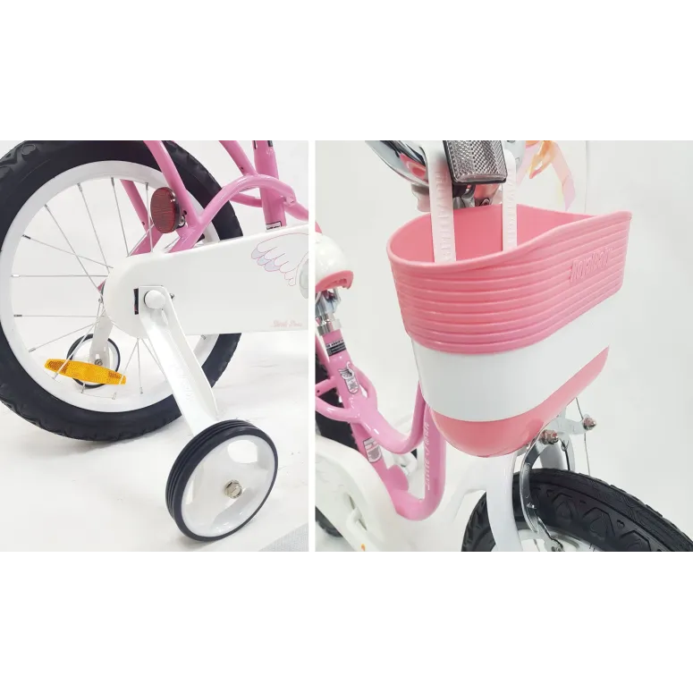 Rowerek Dziecięcy 16 Dziewczęcy Odblaski Stal Boczne Kółka Dzwonek