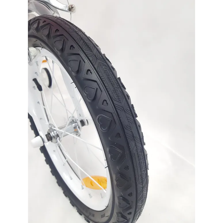 Rowerek Dziecięcy 16 Dziewczęcy Odblaski Stal Boczne Kółka Dzwonek