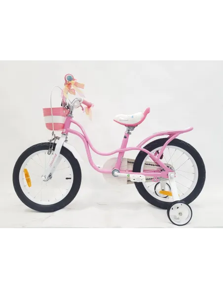 Rowerek Dziecięcy 16 Dziewczęcy Odblaski Stal Boczne Kółka Dzwonek