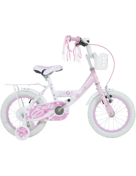 Rowerek Dziecięcy Dziewczęcy 14 Boczne Koła Dzwonek Błotniki Bagażnik