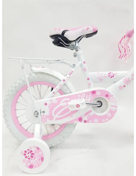 Rowerek Dziecięcy Dziewczęcy 14 Boczne Koła Dzwonek Błotniki Bagażnik