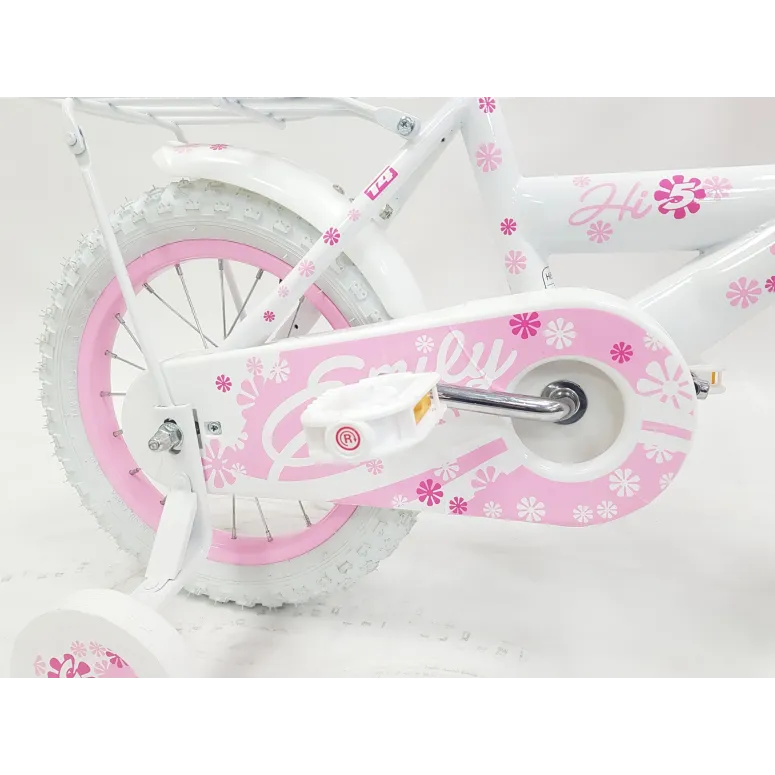 Rowerek Dziecięcy Dziewczęcy 14 Boczne Koła Dzwonek Błotniki Bagażnik