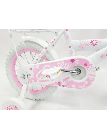 Rowerek Dziecięcy Dziewczęcy 14 Boczne Koła Dzwonek Błotniki Bagażnik