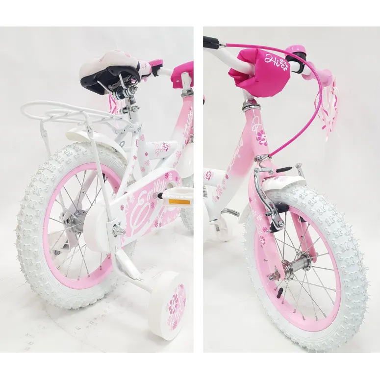 Rowerek Dziecięcy Dziewczęcy 14 Boczne Koła Dzwonek Błotniki Bagażnik