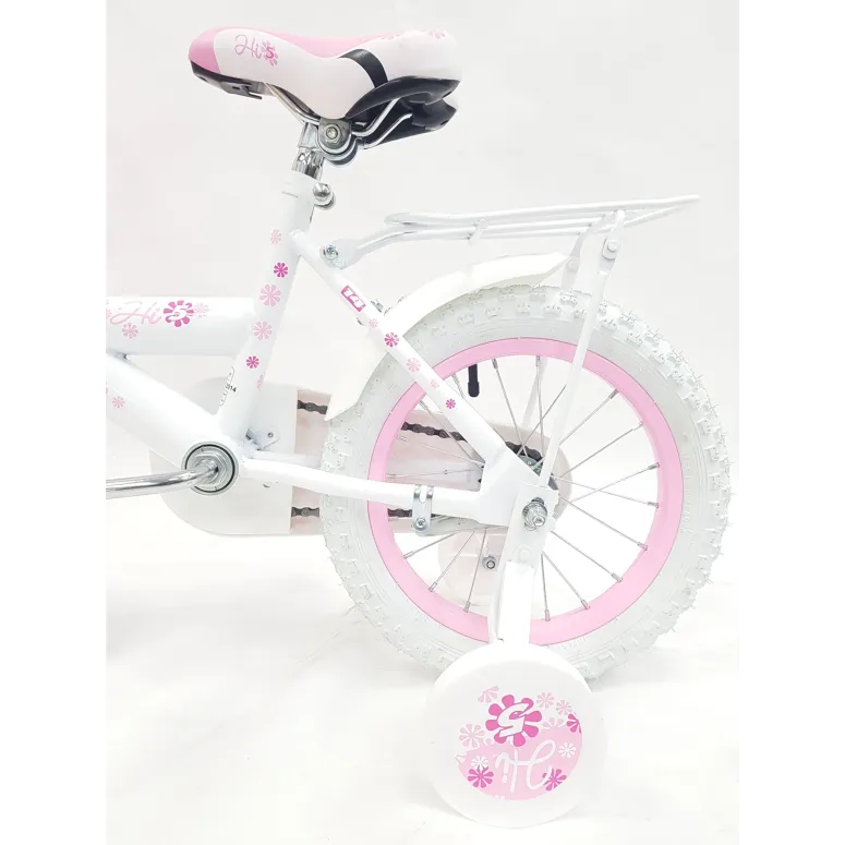 Rowerek Dziecięcy Dziewczęcy 14 Boczne Koła Dzwonek Błotniki Bagażnik