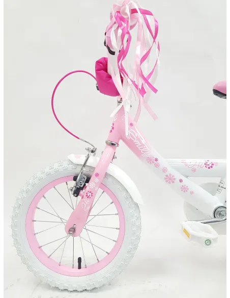 Rowerek Dziecięcy Dziewczęcy 14 Boczne Koła Dzwonek Błotniki Bagażnik