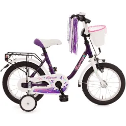 Rowerek Dziecięcy Dziewczęcy 14 Bagażnik Błotniki Dzwonek Kółka Boczne
