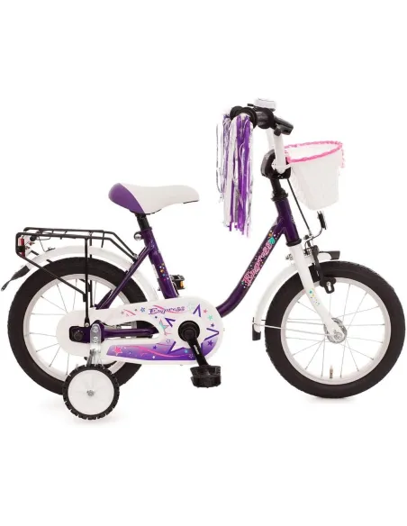 Rowerek Dziecięcy Dziewczęcy 14 Bagażnik Błotniki Dzwonek Kółka Boczne