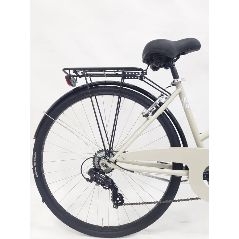 Rower Miejski Damski 28 Bagażniki 6 biegów Damka Światła Stopka Błotniki