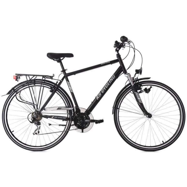 Rower Trekkingowy Męski 28 Dzwonek Bagażnik Światła 21 Biegów Revo Stopka