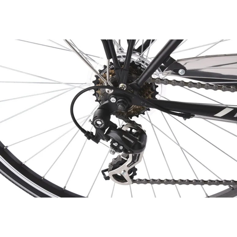 Rower Trekkingowy Męski 28 Dzwonek Bagażnik Światła 21 Biegów Revo Stopka