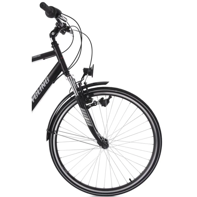 Rower Trekkingowy Męski 28 Dzwonek Bagażnik Światła 21 Biegów Revo Stopka