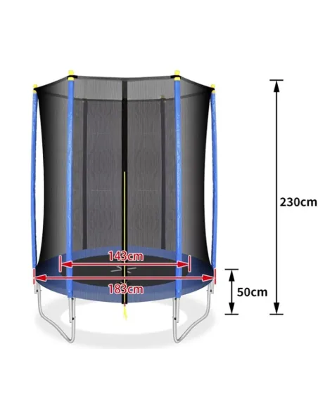 Trampolina Ogrodowa Uniwersalna dla Dzieci Młodzieży Basic 183/230 cm