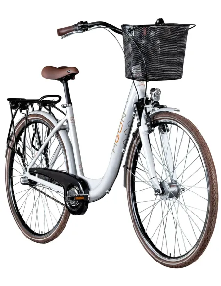 Rower Miejski Damski 28 Koszyk Amortyzacja Nexus 3 ALU Bagażnik Oświetlenie