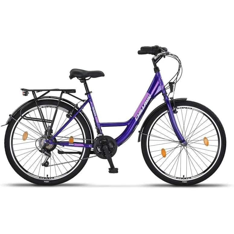 Rower Miejski Damski Dziewczęcy 26 Bagażnik Światła 21 bieg Dzwonek Stopka