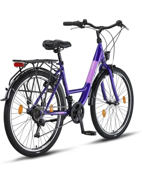 Rower Miejski Damski Dziewczęcy 26 Bagażnik Światła 21 bieg Dzwonek Stopka