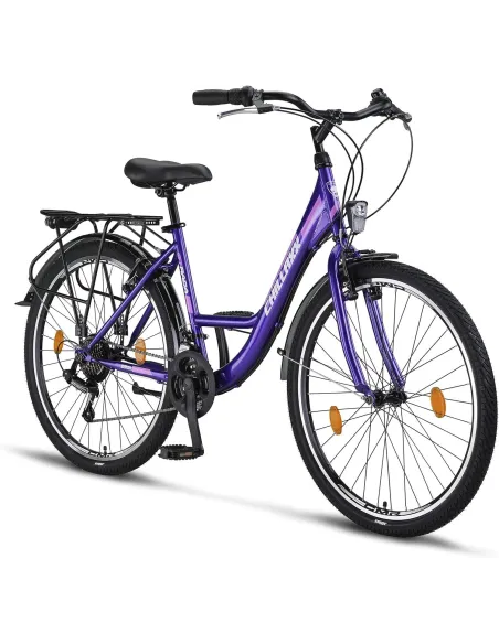 Rower Miejski Damski Dziewczęcy 26 Bagażnik Światła 21 bieg Dzwonek Stopka