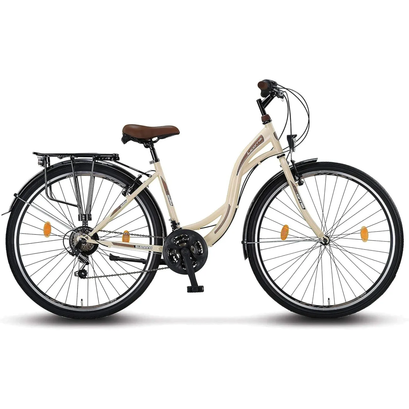 Rower Miejski Damski 28 Dzwonek Światła Bagaż 21 bieg Damka Błotniki Stopka