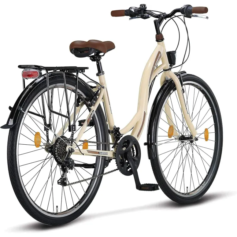 Rower Miejski Damski 28 Dzwonek Światła Bagaż 21 bieg Damka Błotniki Stopka