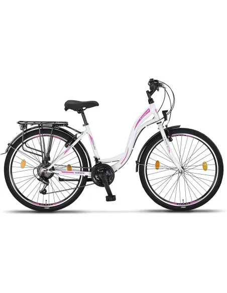 Rower Miejski Dziewczęcy 24 Dziecięcy Revo 21 bieg Stopka Bagażnik Dzwonek