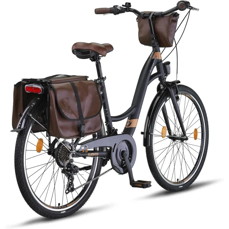 Rower Miejski Uniwersalny 26 ALU Revo 21 Biegów Sakwy Bagaż Światła Dzwonek