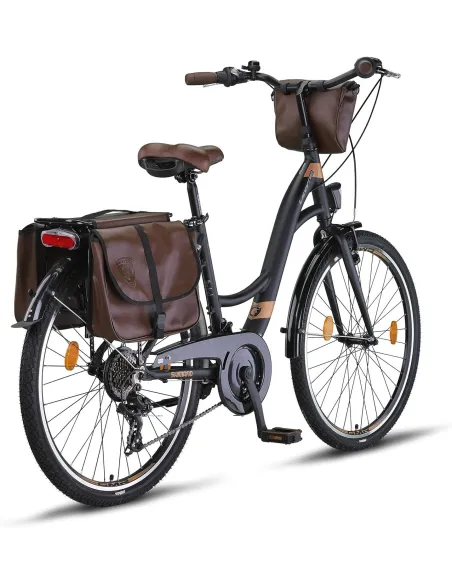 Rower Miejski Uniwersalny 26 ALU Revo 21 Biegów Sakwy Bagaż Światła Dzwonek