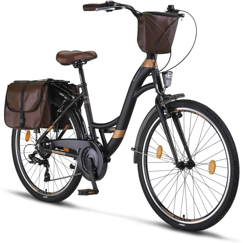 Rower Miejski Uniwersalny 26 ALU Revo 21 Biegów Sakwy Bagaż Światła Dzwonek