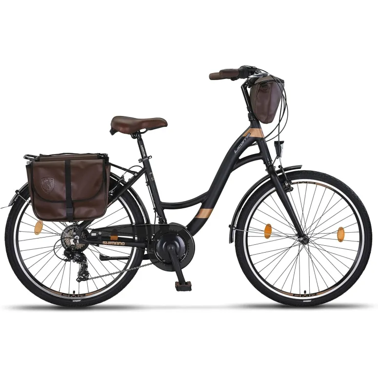 Rower Miejski Uniwersalny 26 ALU Revo 21 Biegów Sakwy Bagaż Światła Dzwonek