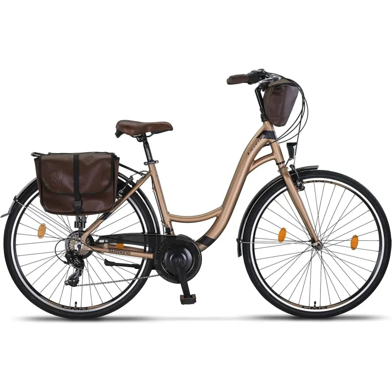 Rower Miejski Uniwersalny 28 ALU Revo 21 Biegów Bagaż Światła Dzwonek Sakwy