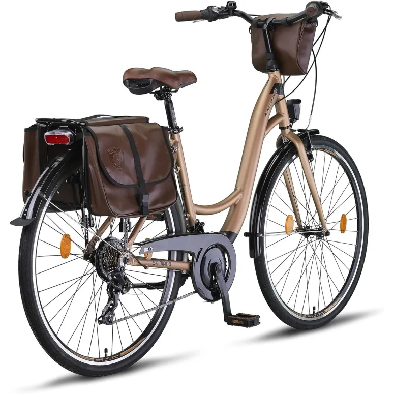 Rower Miejski Uniwersalny 28 ALU Revo 21 Biegów Bagaż Światła Dzwonek Sakwy