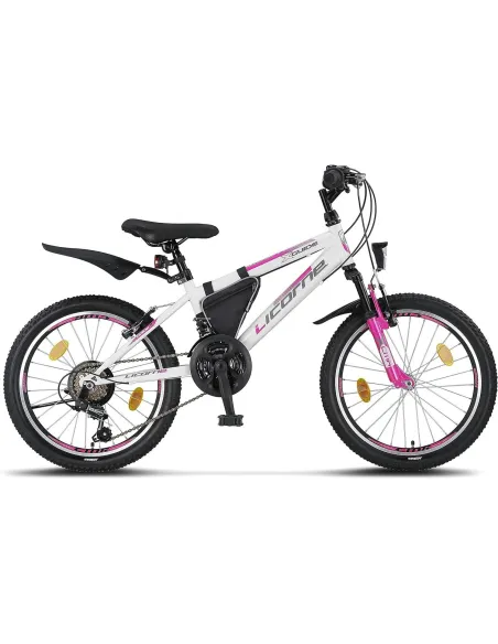 Rower Górski Dziecięcy 20 Dziewczęcy Revo 18 bieg Stopka Sakwa Oświetlenie